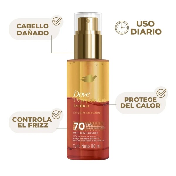 Protector Capilar UV Repair & Glow Óleo 110 ml - Dove Protector Capilar UV Repair & Glow Óleo 110 ml - Dove