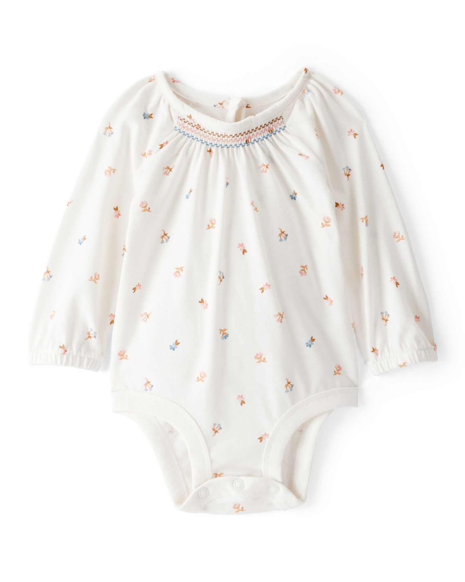 Body de algodón, diseño floral Sin color