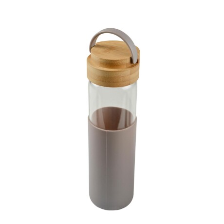 BOTELLA C/TAPA 550ML BAMBU-Y-VIDRIO MARRON 6BAV024