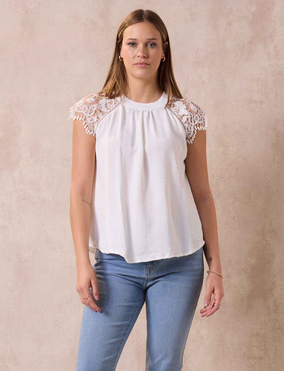 Blusa Broderie - Blanco 