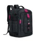 Mochila Trendy Travel 45x30x27 Cm Para Viaje Con Sujetador De Valija Equipaje Negro y Fucsia