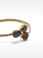 Pulsera Doble Con Piedras verde