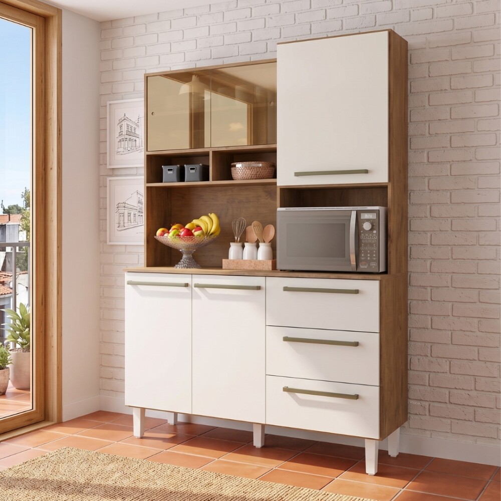 Kit Absoluto de Cocina - 5 puertas 3 cajones Cinamomo/Arena