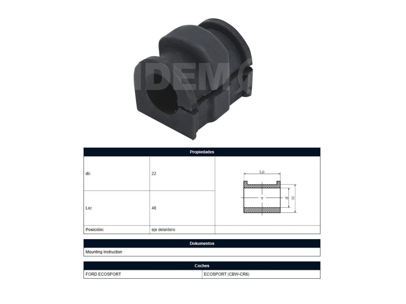 Buje Ford Ecosport 05-25 Der/Izq 