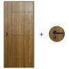 Puerta Desarmada Interior en MDF con Marco y Cerradura Lumax Marrón Claro Diseño Ankara Herraje Negro
