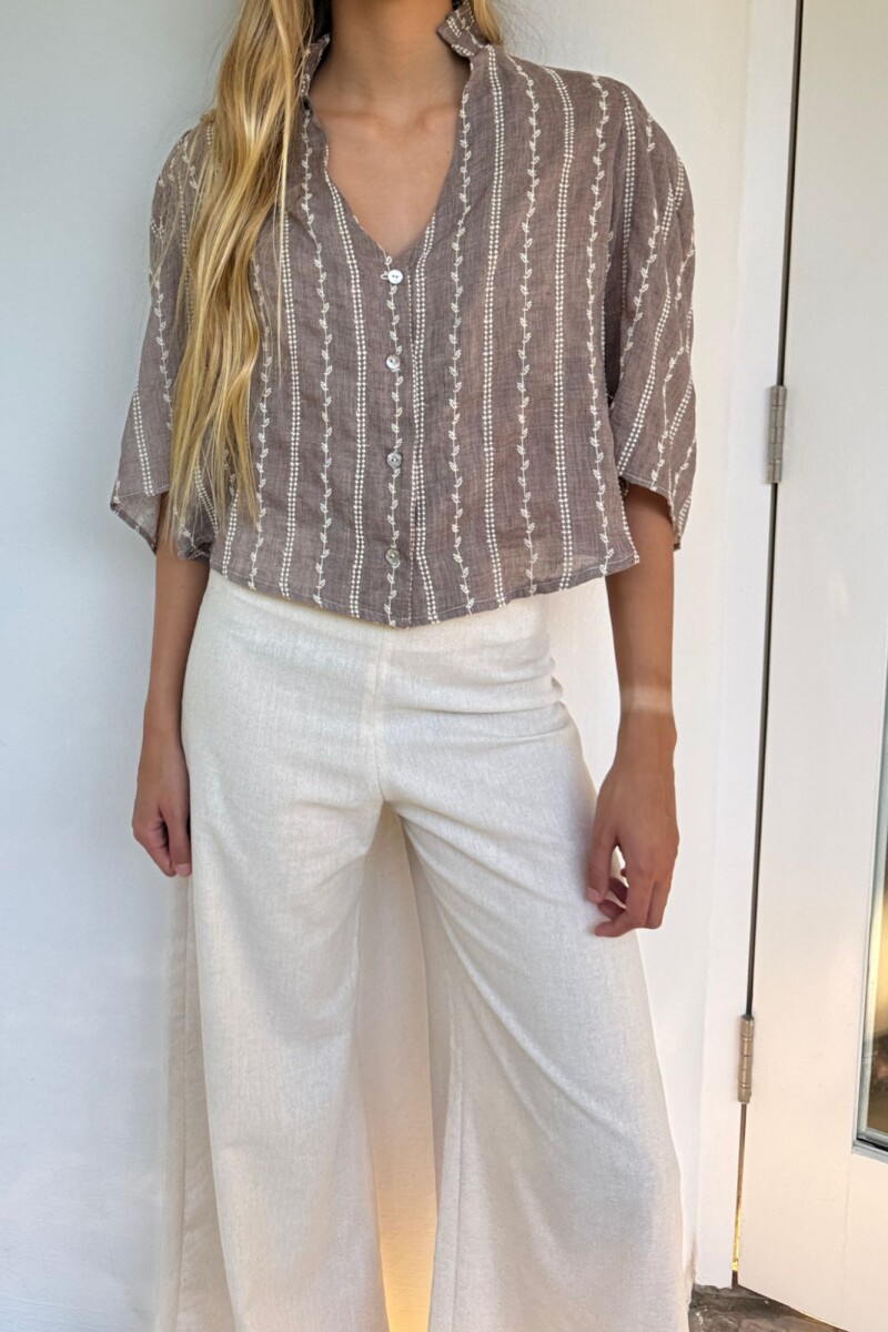 Blusa Almu Bordada - Chocolate 