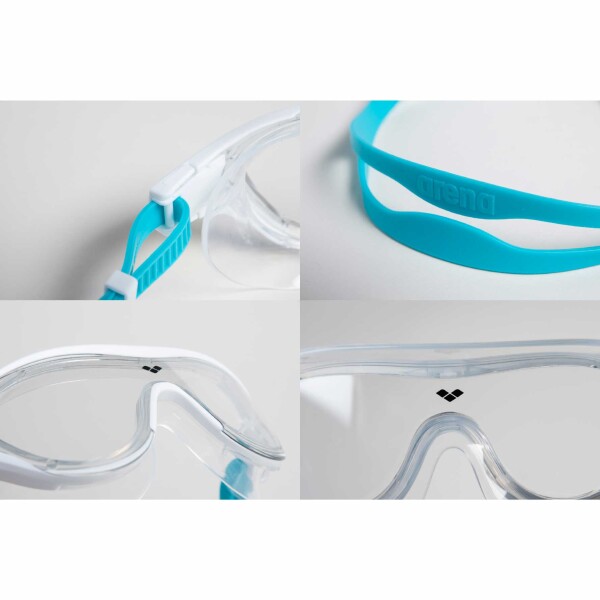 Lentes De Natacion Para Niños Arena The One Mask Junior (6 a 12 años) Blanco y Celeste