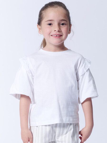 Remera manga balloon Blanco