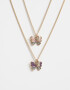 Collares Infantiles Mariposas Collar Con Mariposas - Dorado