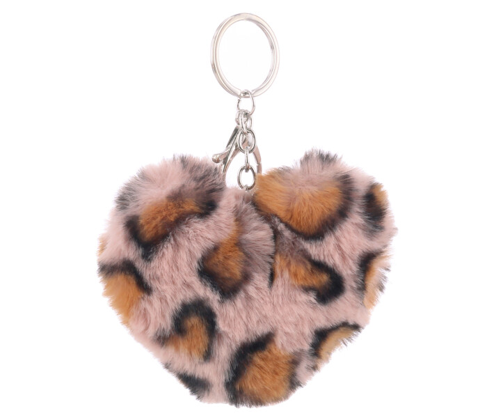 Llavero de Mujer Miss Carol en simil piel Rosado Leopardo