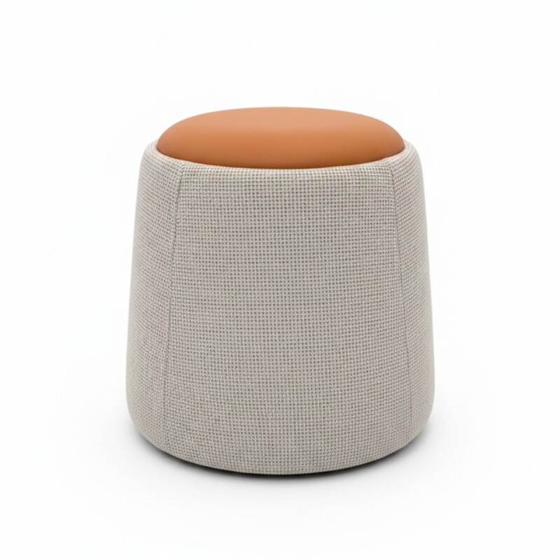 PUFF LINO BEIGE/CAMEL 55X43CM Unica