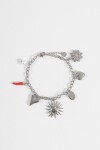 Pulsera dijes sol chilly acero plateado