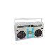 Llavero retro grabador blanco