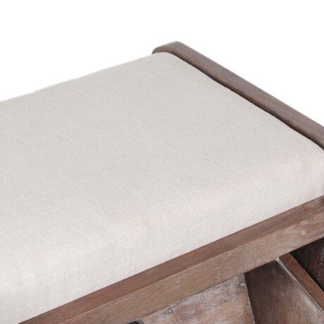 BANCO RECIBIDOR MADERA-Y-TELA MARRON ARIADNE VINTAGE