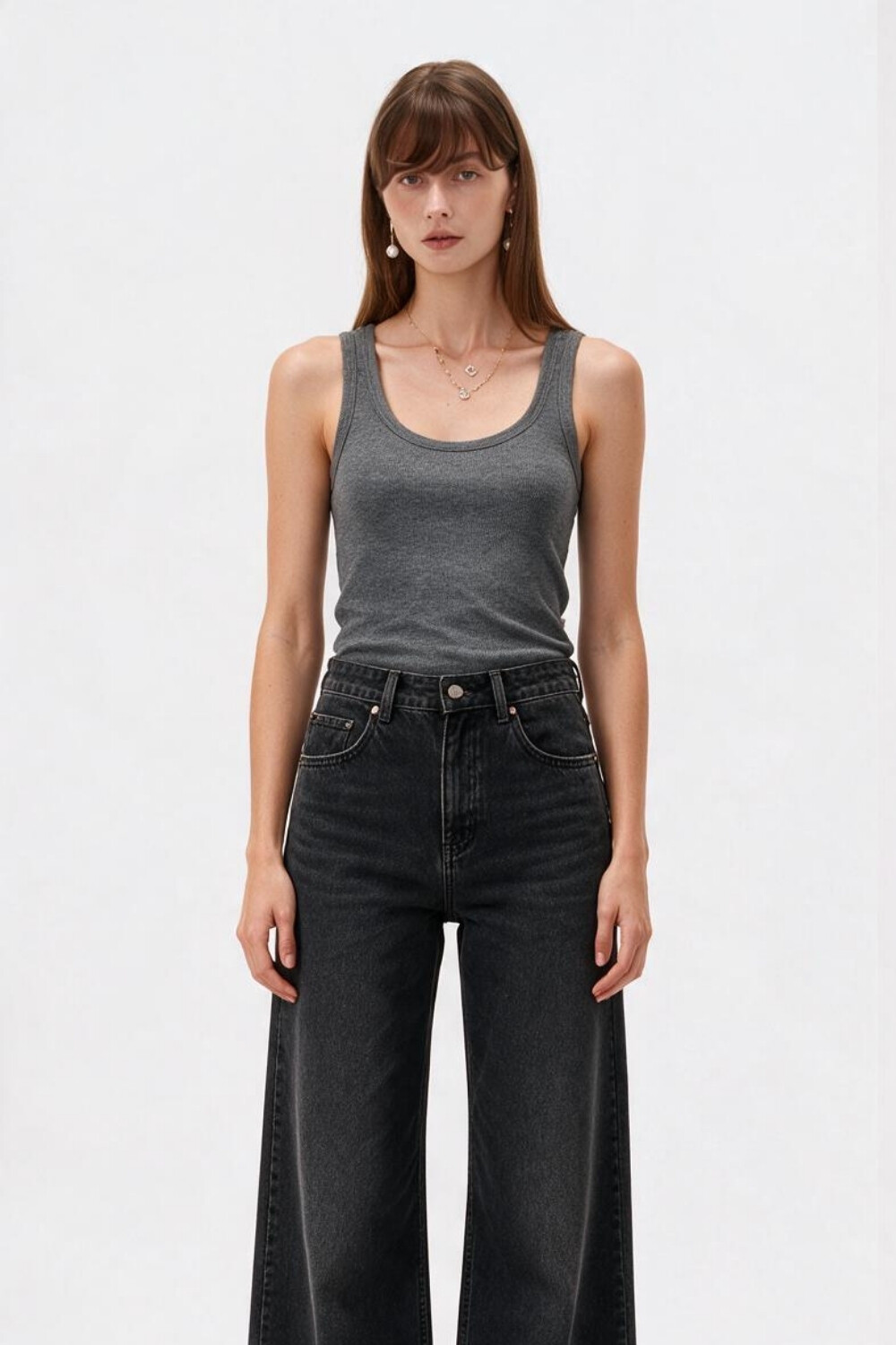 Musculosa Airi Gris Melange Oscuro