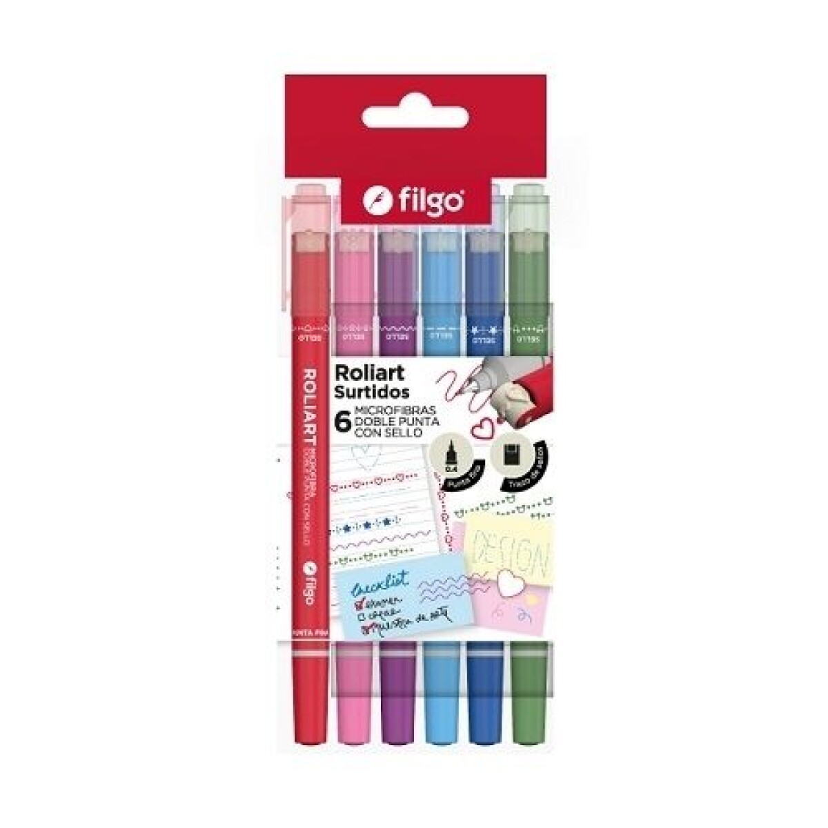Filgo microfibra doble punta co/sello roliart - estuche 6 - Filgo Microfibra Doble Punta Co/sello Roliart - Estuche 6 