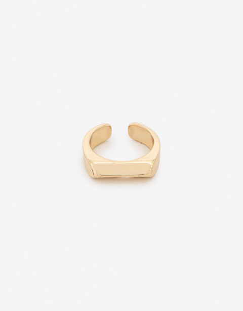 Anillos Medianos y Grandes Metal Anillo Metal Rectangular - Dorado