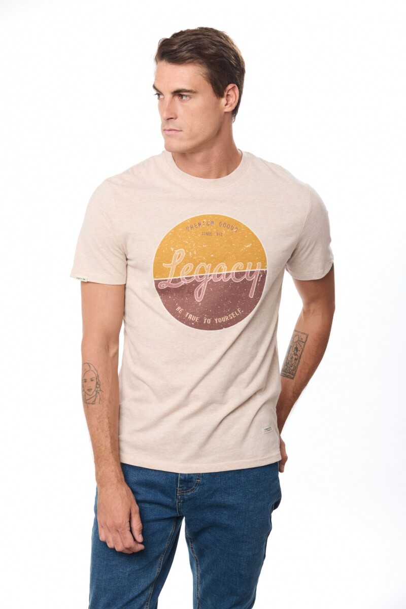 REMERA ESTAMPADA - Beige 