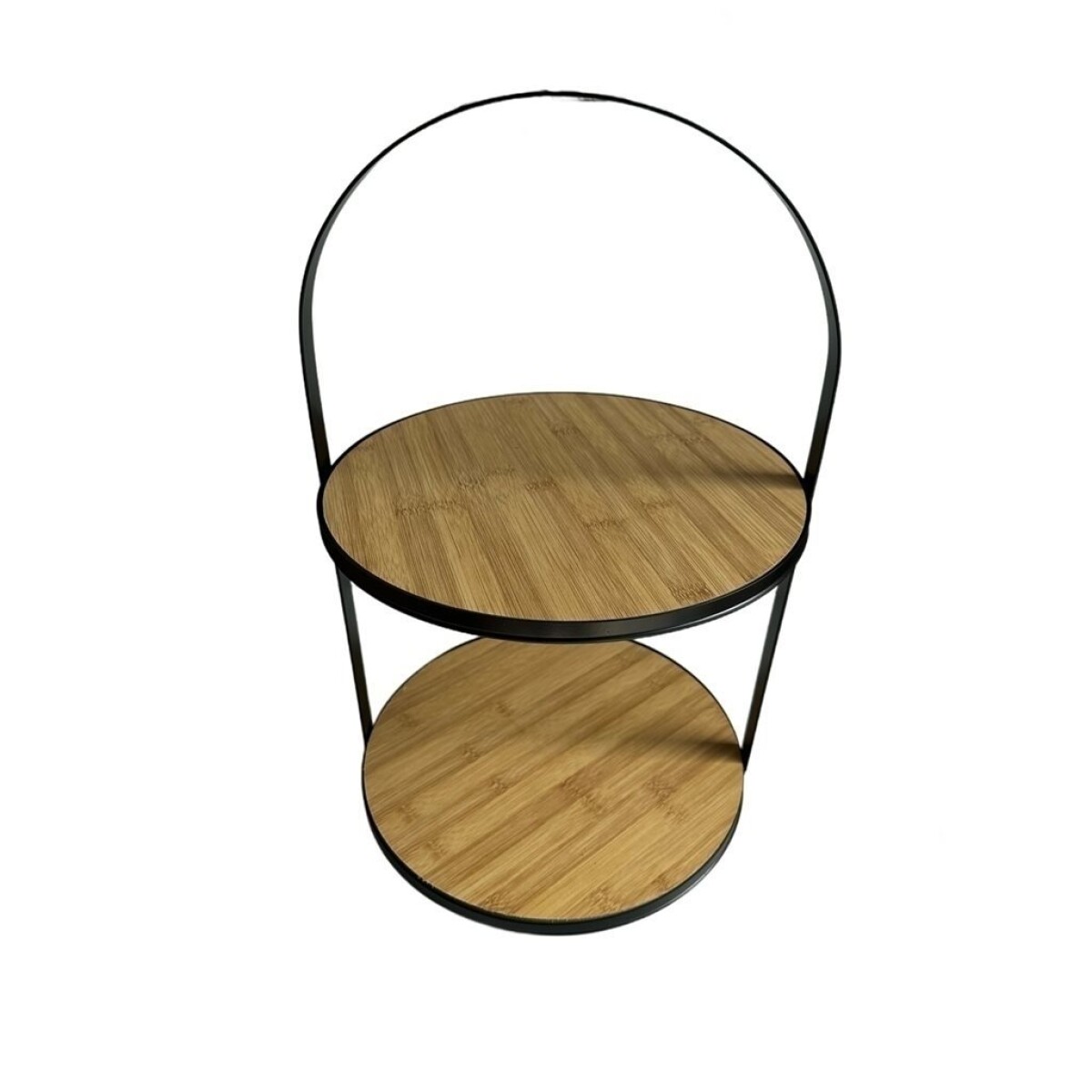 PLATO EXHIBIDOR 2 NIVELES 30.5x30x48CM BAMBOO/MET 