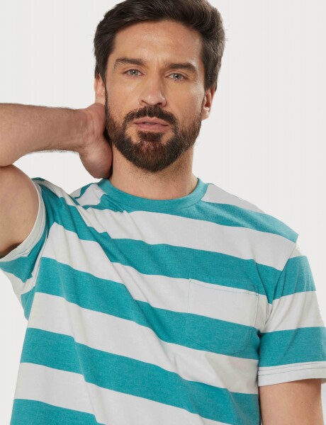 T-shirt rayada Verde
