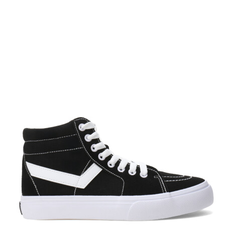 Botas de Mujer PONY Casual Lona Negro - Blanco