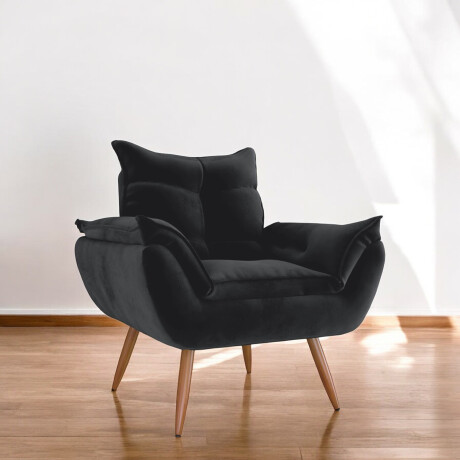 Sillón Butaca Poltrona Turín 1 Cuerpo con Patas de Eucalipto Negro