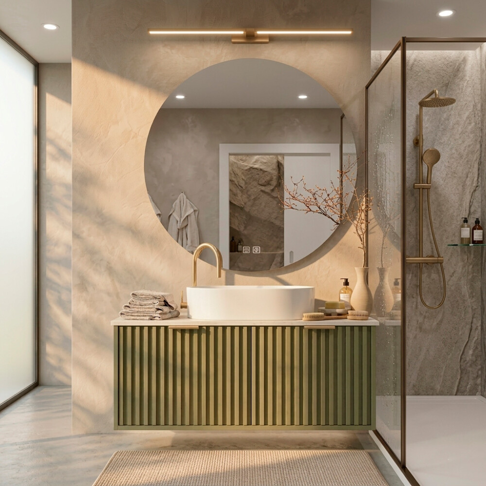 CONJUNTO DE BAÑO HABITARE MODELO SY2006-60G / MUEBLE + BACHA + ESPEJO C/ LUZ LED Conjunto De Baño Habitare Modelo Sy2006-60g / Mueble + Bacha + Espejo C/ Luz Led