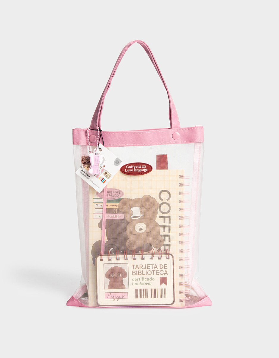 Set De Librería En Bolsa De Mesh 