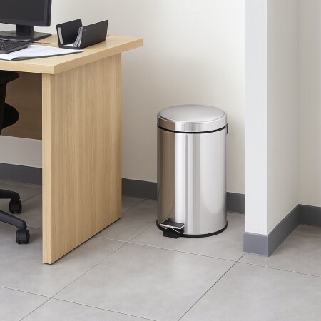 TACHO PAPELERA ACERO INOXIDABLE TRAMONTINA 20LTS PLATEADO