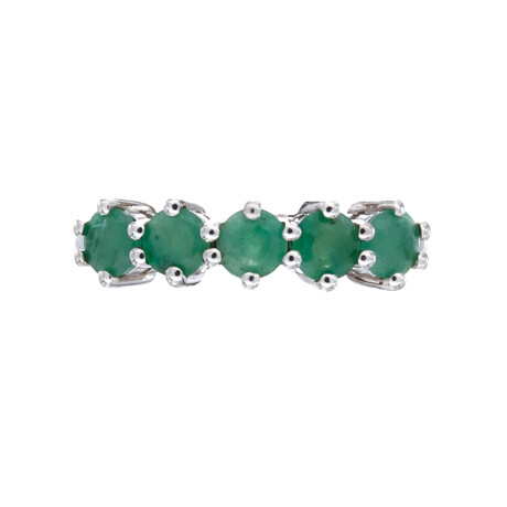 Anillo de plata 925 rodinado con esmeralda. Anillo de plata 925 rodinado con esmeralda.