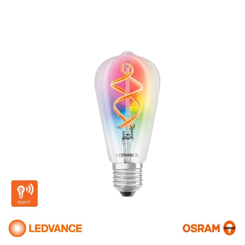LAMPARA LEDVANCE OSRAM WIFI RGB 6W EDISON PERA Lámpara LED Smart WiFi LEDVANCE OSRAM ST64 6W RGBW