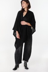 Ruana Eterea Negro Lurex/Plateado
