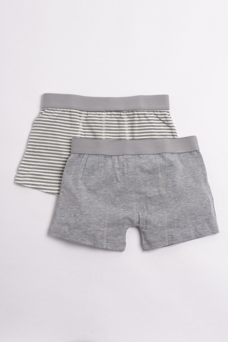 Boxer pack x2 Rayas- Gris