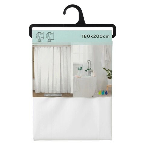 CORTINA BLANCA 180X200CM P/BAÑO Unica