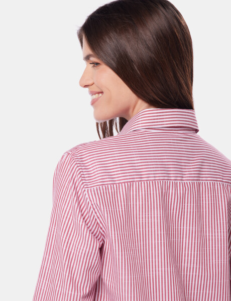 CAMISA HOLGADA RAYADA Rojo
