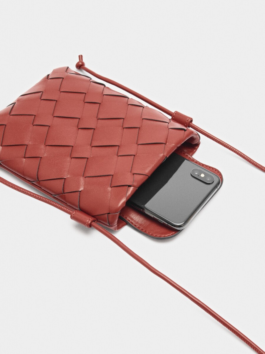 Bolsa Para Móvil Trenzada rojo