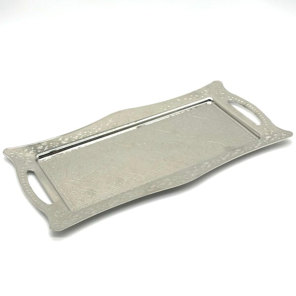 Bandeja rectangular metal T1 Plateada