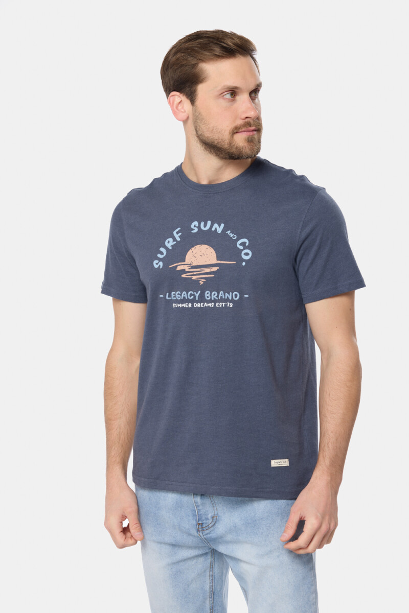 REMERA BORDADA - Azul 