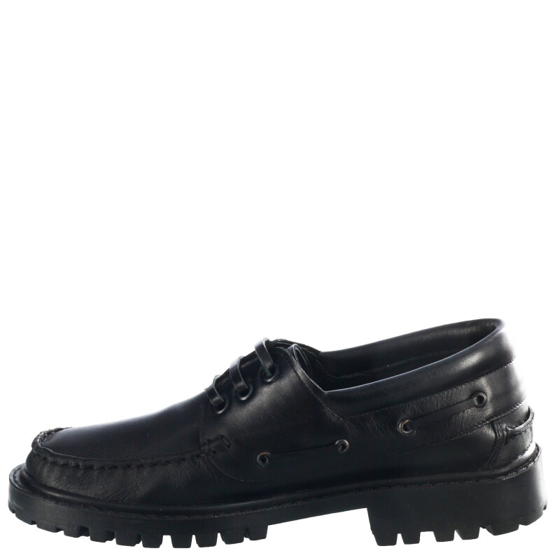 Zapatos Infantiles Croco Kids Leñador Colegial de Cuero Negro