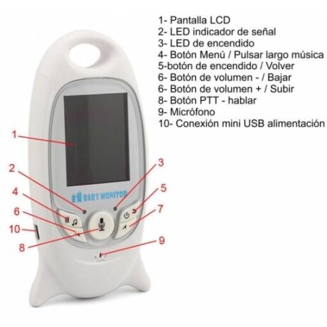 Monitor de Bebe Babycall Cámara Intercomunicador Espía 001