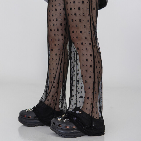 Pantalón Pulau Encaje Flares Negro