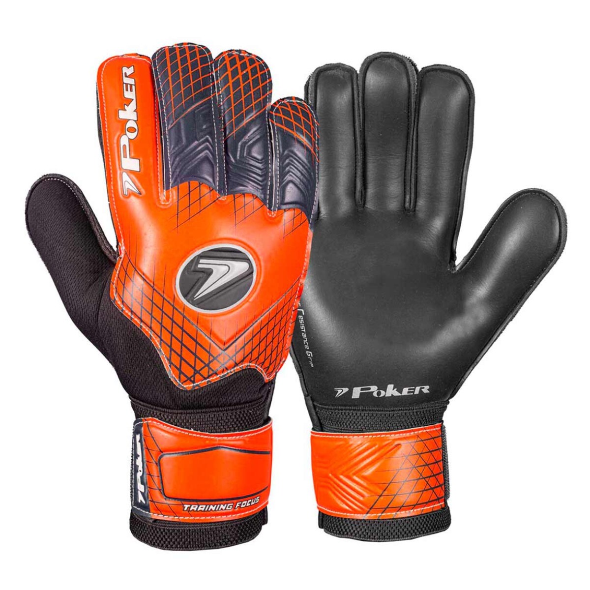 Guantes Golero Adulto Training Poker - Negro-Naranja 