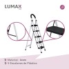 Escalera Tijera 5 Escalones De plastico Negro/Blanco