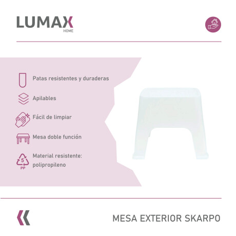 Mesa de exterior Skarpo Banqueta Plastico Sunset Blanco