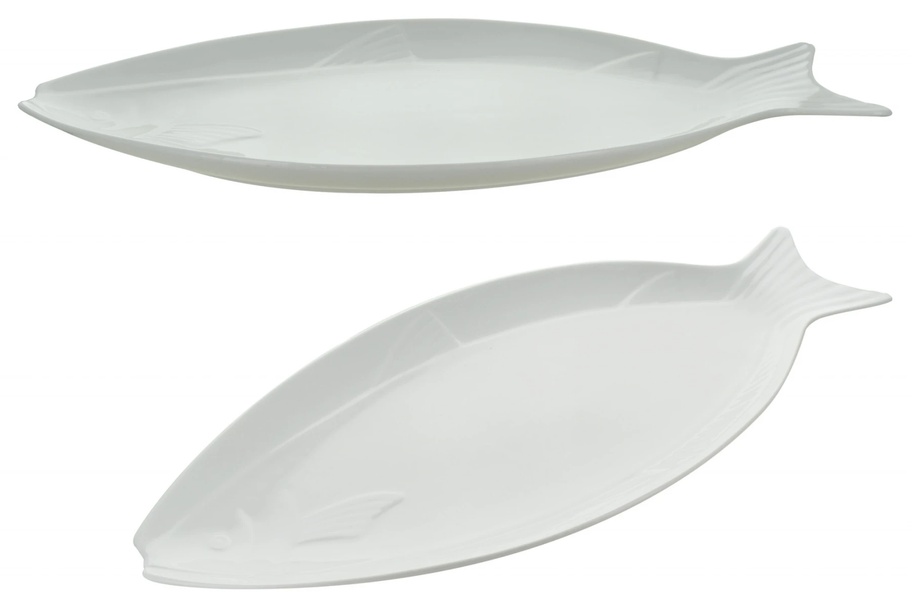 PLATO FORMA PEZ CERAMICA BLANCA 45X21CM 22770 