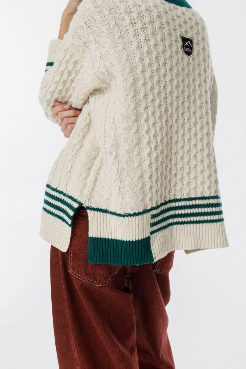 Sweater Copos Crudo/Verde