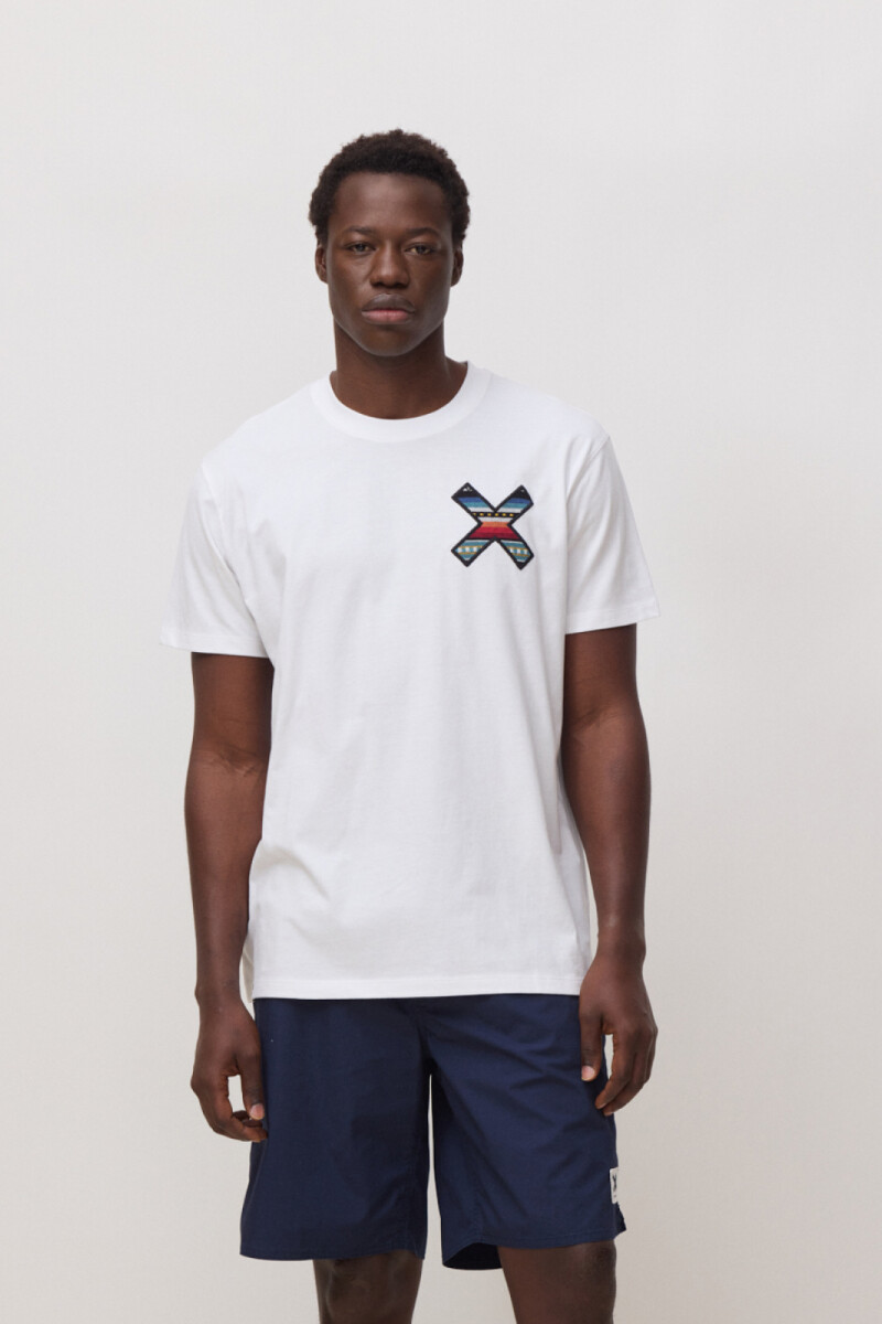 Remera Classic Blue Banana White