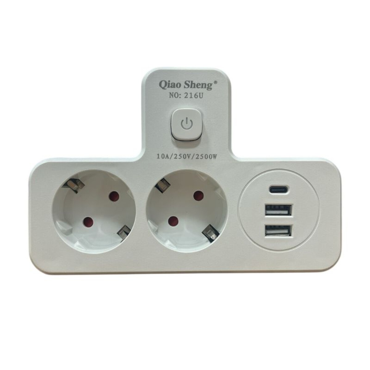 ENCHUFE 2 TOMA SCHUKO + CARGADOR USB Y USBC - CON LUZ TACTIL 