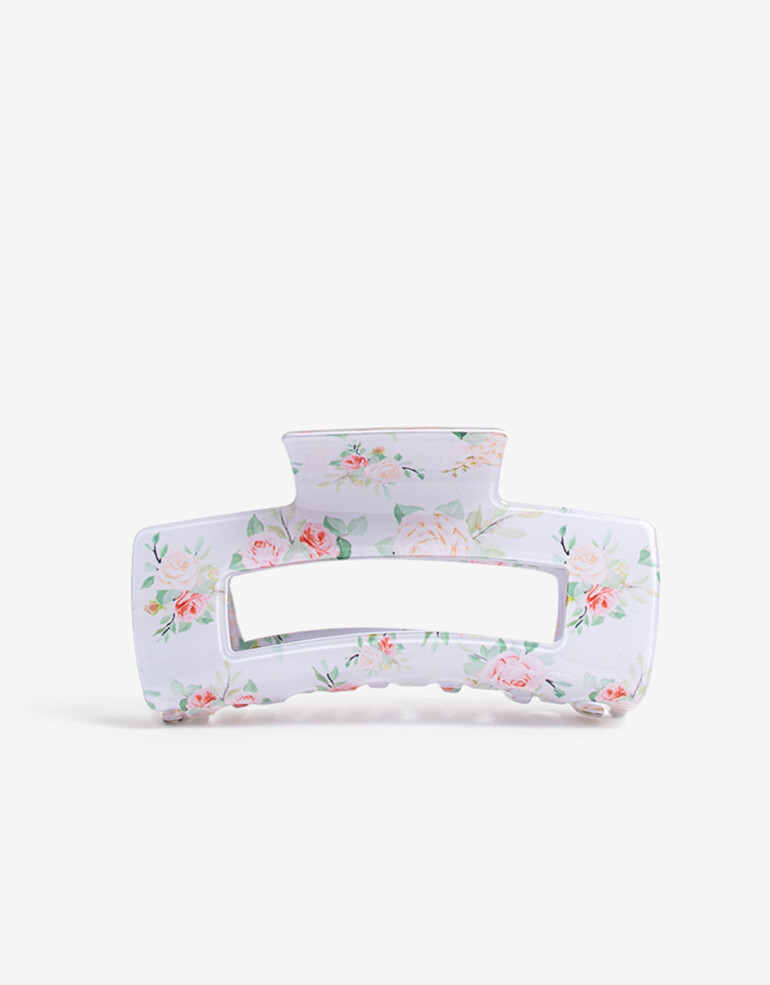 Broche Estampados Broche Grande Estampado De Acrilico. - Estampado Flores