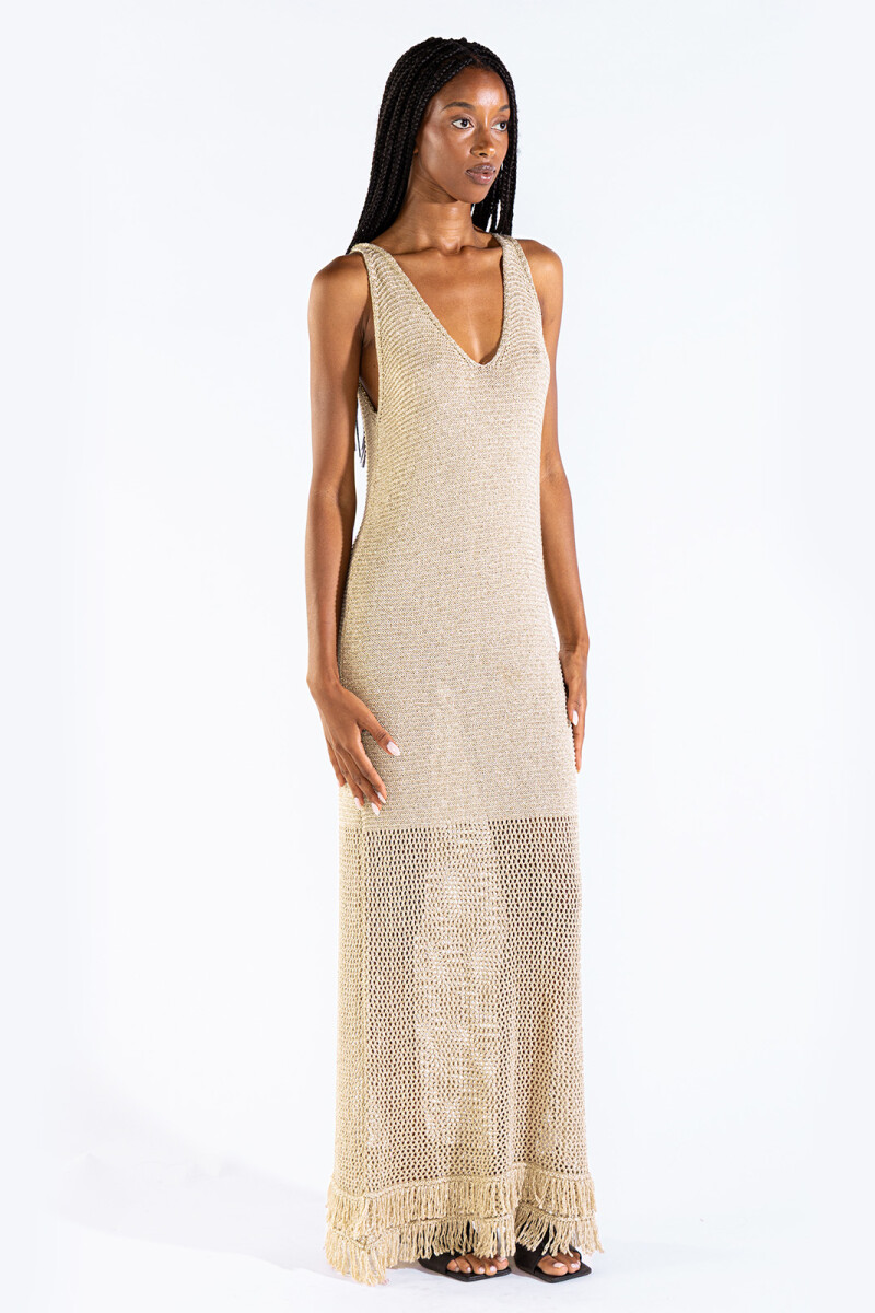 FRINGES DRESS Gold